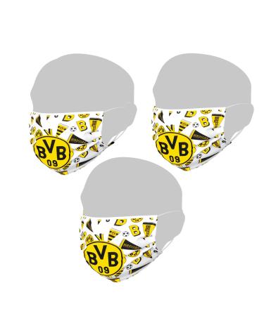 Borussia Dortmund BVB design mask white (pack of 3)
