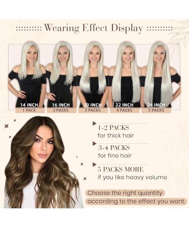 Hetto Real Hair Tape Extensions - Balayage Chocolate Brown to Caramel #4/27/2 | 30cm 40g | Premium Quality Smooth Hair Extensions - Buy Online on GoSupps.com