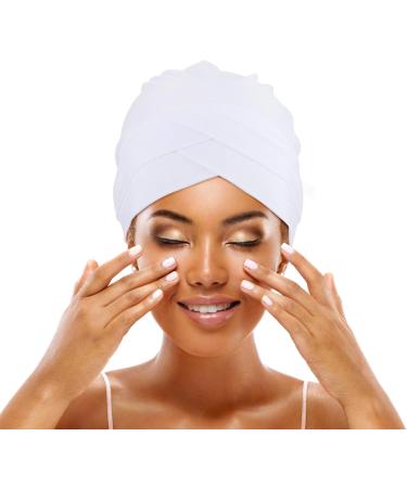 Buy Geyoga Women's Turban Caps - 4 Pack Chemo Head Covers | Stretchy Beanies & Sleep Caps in Mint Green Khaki White & Light Pink - Ideal Cancer Headgear - Buy Online on GoSupps.com