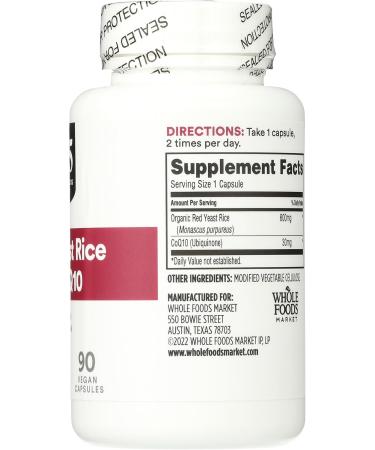 365 by Whole Foods Market Red Yeast Rice with CoQ10 90 Count - Buy Online on GoSupps.com