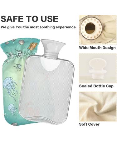 NAANLE SEA LIFE Jellyfish Heat Bottle | 2L Transparent Hot Water Bottle for Bed & Pain Relief | Ideal for Hand and Feet Warmer | International Shipping Available - Buy Online on GoSupps.com
