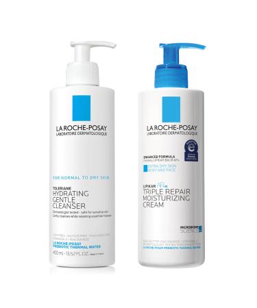La Roche-Posay Lipikar AP+ Triple Repair Moisturizing Cream | Face & Body Lotion For Dry Skin | Shea Butter & Niacinamide Moisturizer | Gentle Face & Body Cream For Dry Rough & Sensitive Skin 13.52 Fl Oz (with Hydrating Ge