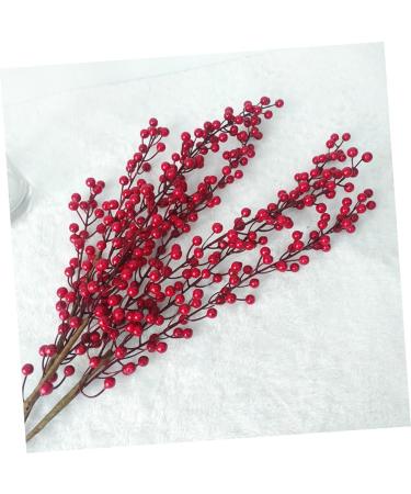 Zerodeko 7pcs Fake Red Berries Decorative Plants Plant Photography Props Flower Arrangements Home Plants Office Decoration Decor for Office Foam Fruit Plants Acacia Beans Long Branch - Buy Online on GoSupps.com