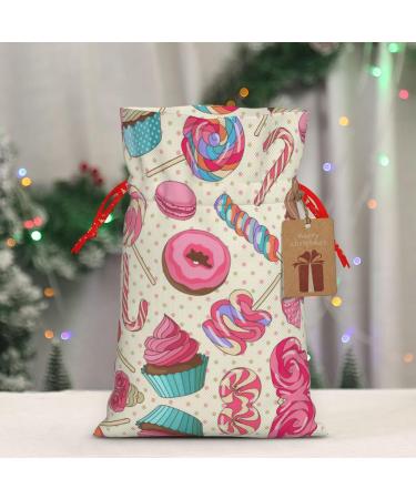Colorful Lollipop Cupcake Donut Print Christmas Party New Year's Day Candy Wedding Valentine's Day Holiday Favors Christmas Gift Bag - Buy Online on GoSupps.com