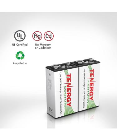 Tenergy Centura 9V NiMH Rechargeable Batteries - 200mAh Low Self-Discharge - Ideal for Smoke Alarms - 2 Pack International Shipping - Buy Online on GoSupps.com