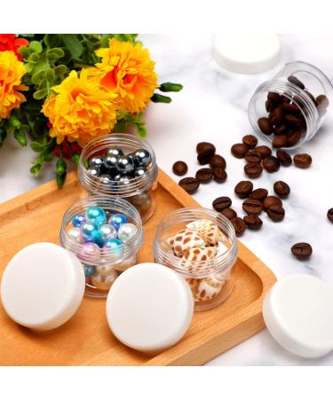 20-Piece Round Pot Jars Plastic Cosmetic Containers Set 20ml/0.7oz - White Lid - Buy Online on GoSupps.com