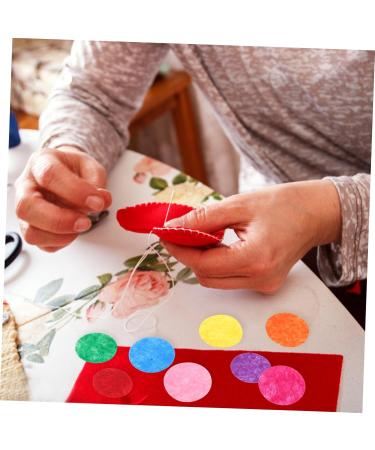 Anneome 2 Handmade Hair Band Negatives Girls Hair Accessories Mixed Color Felt Round Diy Craft Wafer Amulet Colorful 2.5X2.5cm - Buy Online on GoSupps.com