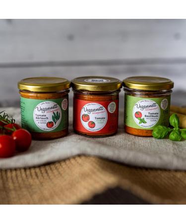 Vegannett Organic Cashew & Peanut Spread (Tomato) 6x135g - Hearty Vegan Craftsmanship with Regional Vegetables & Exotic Spices | No Additives - Buy Online on GoSupps.com