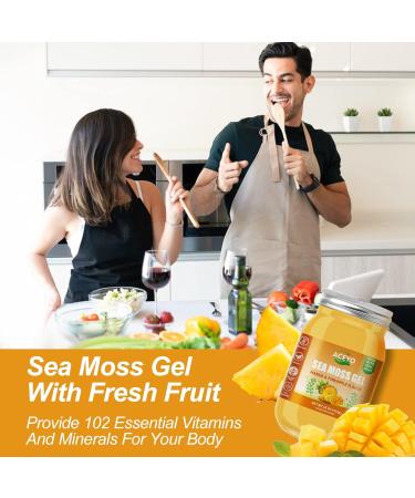 (18 OZ) Irish Sea Moss Gel Raw Vegan Mango Pineapple Flavor 102 Vitamins and Minerals Wild Harvested Non-GMO Mango Pineapple 1.13 Pound (Pack of 1) - Buy Online on GoSupps.com