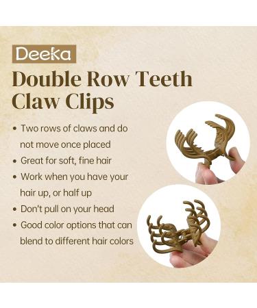 DEEKA 6 Pcs Double Row Teeth Hair Clips - Small Medium Claw Clips for Thin Short Hair - Black Brown Hair Accessories for Women and Girls - Buy Online on GoSupps.com