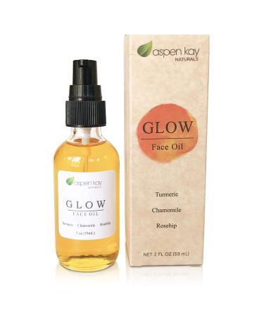 Glow - Turmeric & Rosehip Face Oil, Natural & Organic Face Moisturizer with Turmeric and Chamomile - Facial Serum - 2 oz