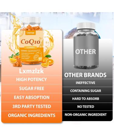 CoQ10 Oranges Gummies 500mg-3X Better Absorption Coenzyme Q10 Supplements - Plus Omega-3 Magnesium Vitamin B3 & Zinc for Heart Health Cellular Energy & Antioxidant Vegan Non-GMO 120 Ct (2) - Buy Online on GoSupps.com