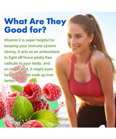 MEENCCD 2 Pack Organic Vitamin C Gummies for Adults Chewable Vitamin C Gummies with Zinc for Immune Support Vegan Non-GMO Sugar-Free Raspberry Flavor 120 Count - Buy Online on GoSupps.com