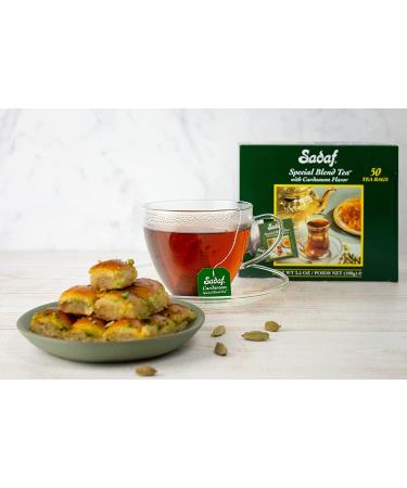 Sadaf Cardamom Tea Bags | Special Blend Ceylon Black Tea from Sri Lanka | 100 Bags (Pack of 1) - Buy Online on GoSupps.com