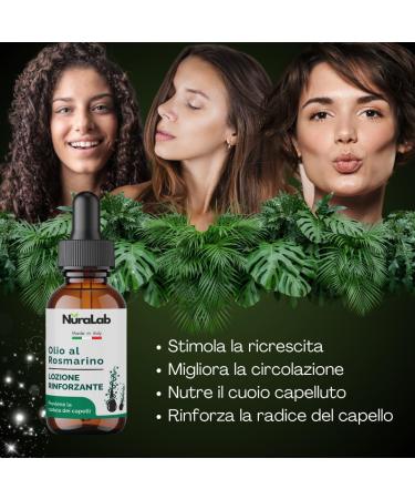  NURALAB Rosemary Hair Oil 100ml Stimulates growth and prevents hair loss Strengthening oil with biotin menthol and keratin Nourishes and strengthens the scalp Made in Italy - Buy Online on GoSupps.com