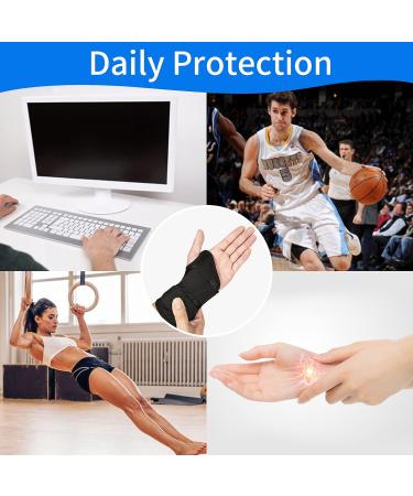 Breathable Carpal Tunnel Wrist Brace with Metal Splint - Adjustable Compression for Arthritis Pain Relief - Left (S/M) - Buy Online on GoSupps.com