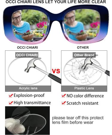 OCCI CHIARI Purple Narrow Rectangular Reading Glasses for Women - Stylish Unique 3.0x Readers - International Shipping Available - Buy Online on GoSupps.com