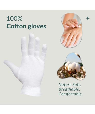 ANSMIO 7 Pairs Premium White Cotton Gloves for Dry Hands, Eczema, Moisturizing - Size M (7 Pairs) - Medium - Pack of 7 - Buy Online on GoSupps.com
