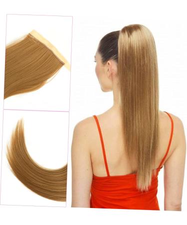 Beatifufu Curly Wig Ponytail Tails Hair Extensions Long Hair Extension Brown Wavy Hairpiece Hair Barrettes for Women Ponytail Hairpiece Hair Miss High Temperature Wire Real Hair Extend 60X12cm Picture 4 - Buy Online on GoSupps.com