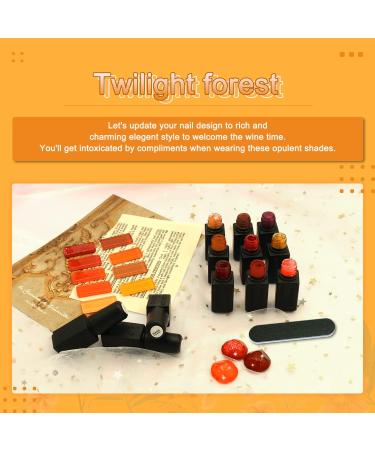 Lavender Violets 13 Pcs Gel Nail Polish Set | Temperature Colour Changing | UV LED Soak Off | Manicure Starter Kit with Base Coat, Matte Top Coat, and Nail File - Twilight Forest-683 - Buy Online on GoSupps.com