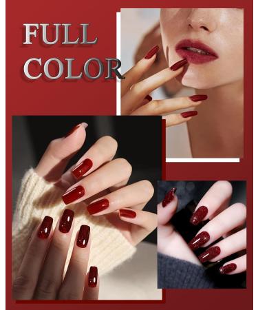 Cherry Red Glitter Nail Gel Set - Quick Dry 2Pcs 12ml Summer Nail Lacquer for Women - Lustrous Chrome DIY Manicure - Buy Online on GoSupps.com