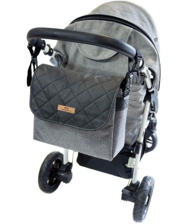 Premium Gray & Black Leather Baby Diaper Bag | Stylish Travel & Stroller Bag | Multi-Functional Care Bag for Parents - Buy Online on GoSupps.com