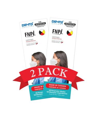 Canadian Made -510 Respirator Mask With Ear Loops 2-Pack (20 Masks ADULT WHITE)