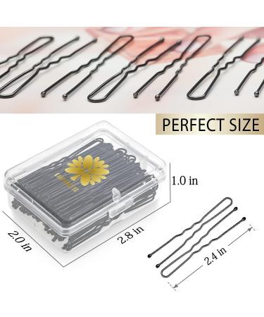 KANPRINCESS 100PCS 2.4 Black U Shaped Hair Pins - Pain-Free Bobby Pins for Women - Ideal for All Hair Types - Includes Storage Box - Buy Online on GoSupps.com