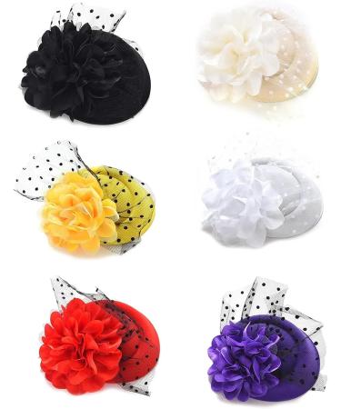 amangul Teenagers Hair Clip with Flower Decor Top Hat Shape Hairpin Colorful Hair Clip for Taking Photo Hairpins for Woman Girl(Red) - Buy Online on GoSupps.com