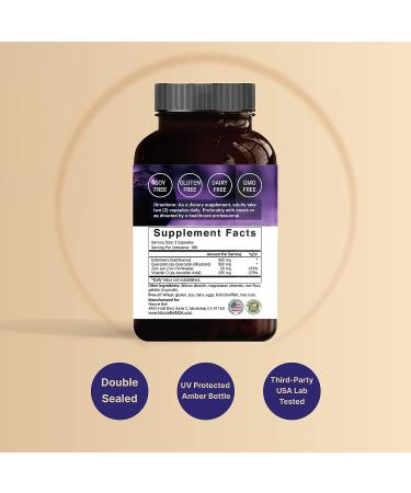 Sambucus Elderberry Capsules 5000mg with Quercetin, Zinc & Vitamin C - 200 Capsules, Immune System Support Formula - Buy Online on GoSupps.com
