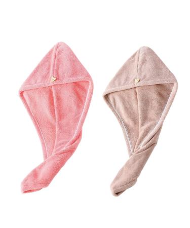 Toulifly Haarurban 2PCs Turban towel with a button microfiber towel for the hair as quickly dry hair dryer towel absorbent super absorbent hair drying cloth for all hair types