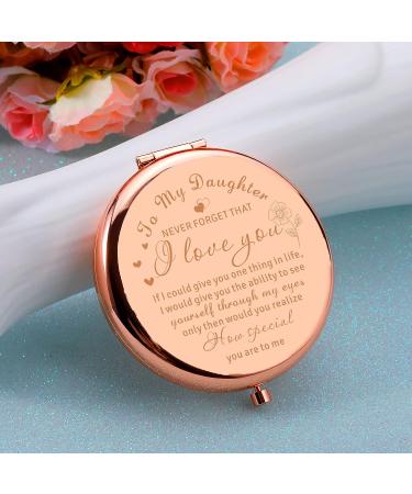 Inspirational Gifts for Daughter - Valentine's Day, Birthday, Engagement, Graduation - Compact Makeup Mirror - Buy Online on GoSupps.com
