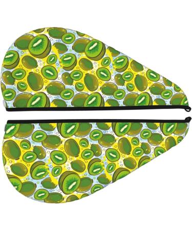 Watercolor Kiwi Fruits Microfiber Hair Towel - Super Absorbent Coral Velvet Wrap for Women | Quick Dry for Long Curly & Thick Hair - Buy Online on GoSupps.com