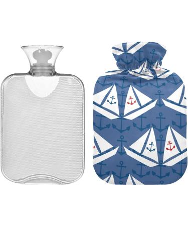 Naanle Sailing Boats Anchor Hot Water Bottle - 2L Transparent Heat Therapy for Pain Relief | Large Bed & Hand/Foot Soothing Solution - Buy Online on GoSupps.com