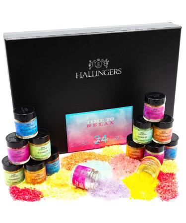 Hallingers Bath Salt Mix Nourishing Program Women Xmas Set/Mix | 24x Mini Glass in Deluxe Box 840g