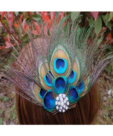 TONSEE Women Peacock Feather Bridal Wedding Hair Clip Pin - Elegant Headpiece for Special Occasions - Buy Online on GoSupps.com