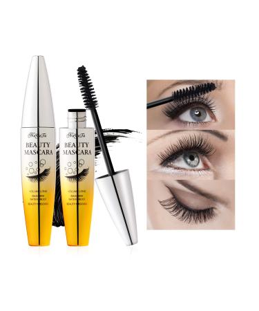 Mimore Mascara 4D Silk Fiber Eyelashes Waterproof Mascara Black Luxuriously Longer, Thicker & Volumizing Lashes, Advanced Smudge-Proof Formula Mascara (Black)