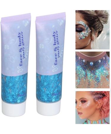 Sky Blue Body Face Chunky Glitter Gel - Long Lasting Shimmer for Festivals & Parties | Vibrant Cosmetic Makeup Art Accessory - Buy Online on GoSupps.com