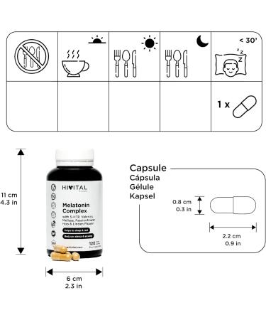 Melatonin Complex | 120 Vegan Capsules for 4 Months | With 5-HTP Valerian Lemon Balm Passionflower California Poppy Hops & Linden | Improves Sleep Rest Reduces Anxiety & Stress - Buy Online on GoSupps.com