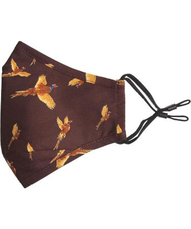 100% Cotton Washable & Reusable Face Mask - Flying Pheasants Design | International Shipping Available - Buy Online on GoSupps.com