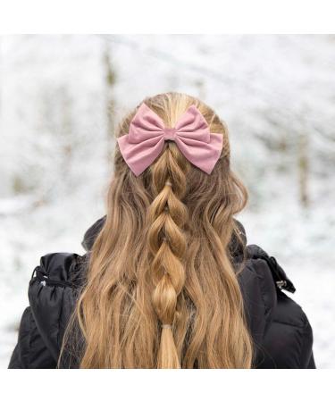 Large Velvet Hair Bow 6 Pieces Girls Hair Clips Velvet Bows Hair Clip Stylish Hair Bows Clips for Thick Hair Women Hair Styling Accessories - Buy Online on GoSupps.com