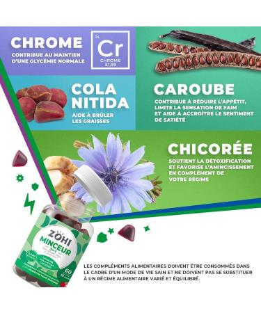 ZOHI Slimming Food Supplement - 60 Fruit Gummies - Raspberry Grapefruit Flavor - Made in France - Buy Online on GoSupps.com