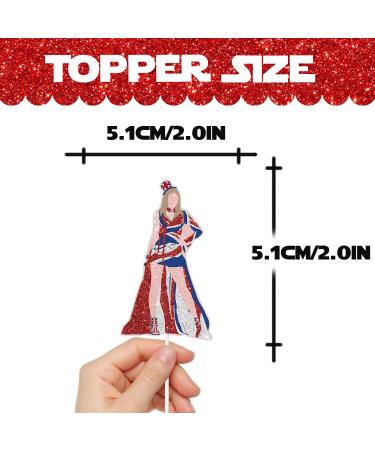 18pcs Glitter Guitar Girls Dessert Cupcake Topper Cheer to Worldwide Popular Female Singer Concert Theme Decor Pick for Fan Men Women Happy Birthday Folklore Music Party Decorations Supplies - Buy Online on GoSupps.com