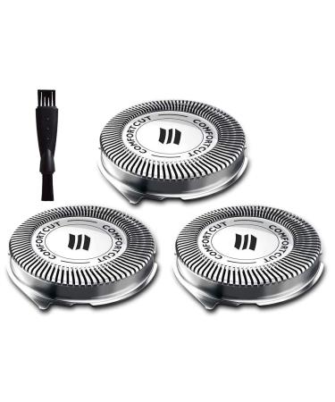 SH30 Replacement Heads for Philips Norelco Shaver SH30 Heads Compatible with Series 3000 2000 1000 S738 with Durable Sharp Blade  Electric Razor Shaving Heads Blades Back-Up Rotary Heads Accessories