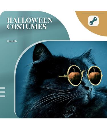 Retro Dog Sunglasses | Classic Round Pet Glasses for Cats and Dogs | Costume Accessories in Black - Buy Online on GoSupps.com
