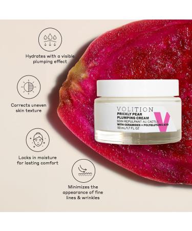 Volition Prickly Pear Plumping Cream | Age-Defying Hydration Moisturizer with Ceramides & Polyglutamic Acid - 50 ml - Buy Online on GoSupps.com