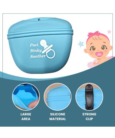 Washable Silicone Pacifier Holder Case - Easy One-Handed Clip On Pouch - Buy Online on GoSupps.com