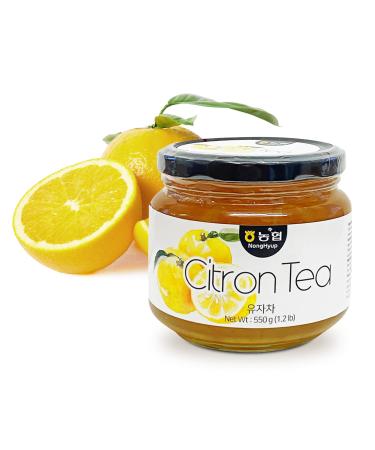 EasyCookAsia NongHyup Yuzu Lemon Tea 550g | Refreshing & Aromatic Traditional Korean Tea | Rich in Vitamin C & Antioxidants | Perfect Balance Between Sweetness and Acidity