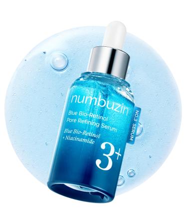numbuzin No.3 retinol Serum | Blue Bio-Retinol Pore Refining Serum | Retinol Beginner Tightening Firming BHA Niacinamide Peptide | 1.01 fl.0z (30ml)