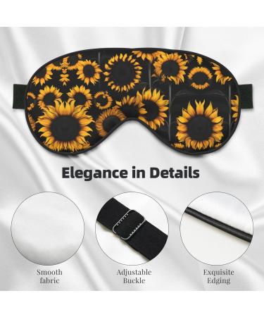 Sunflower Blooming Flowers Unisex Sleep Mask | Double-Sided Eye Mask for Sound Sleep & Skin Care - Buy Online on GoSupps.com